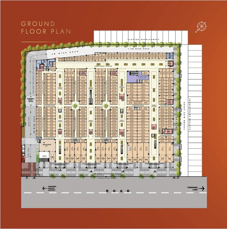 Gaur Aero Mall - Ground Floor Plan