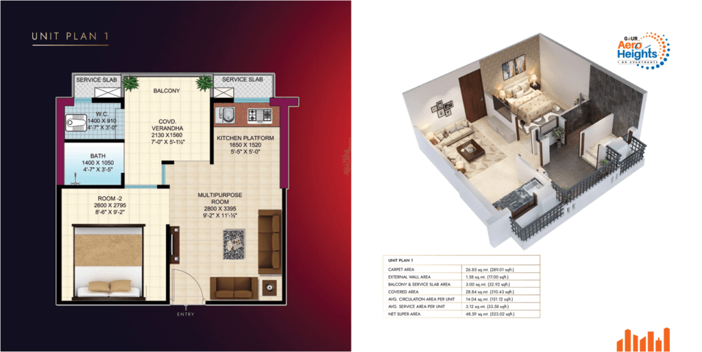 Gaur Airocity Ghaziabad Unit Plan